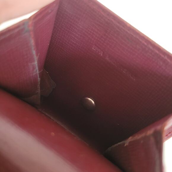 Cartier Vintage Mini Coin Holder Wallet Bordeaux Leather Small Red Burgundy - Picture 5 of 9
